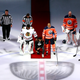 Malcolm Subban #30 of the Chicago Blackhawks and Darnell Nurse #25 of the Edmonton Oilers place their hands on Mathew Dumba of the Minnesota Wild during the national anthem of the United States before the Game One of the Western Conference Qualification Round prior to the 2020 NHL Stanley Cup Playoffs at Rogers Place on August 01, 2020 in Edmonton, Alberta.